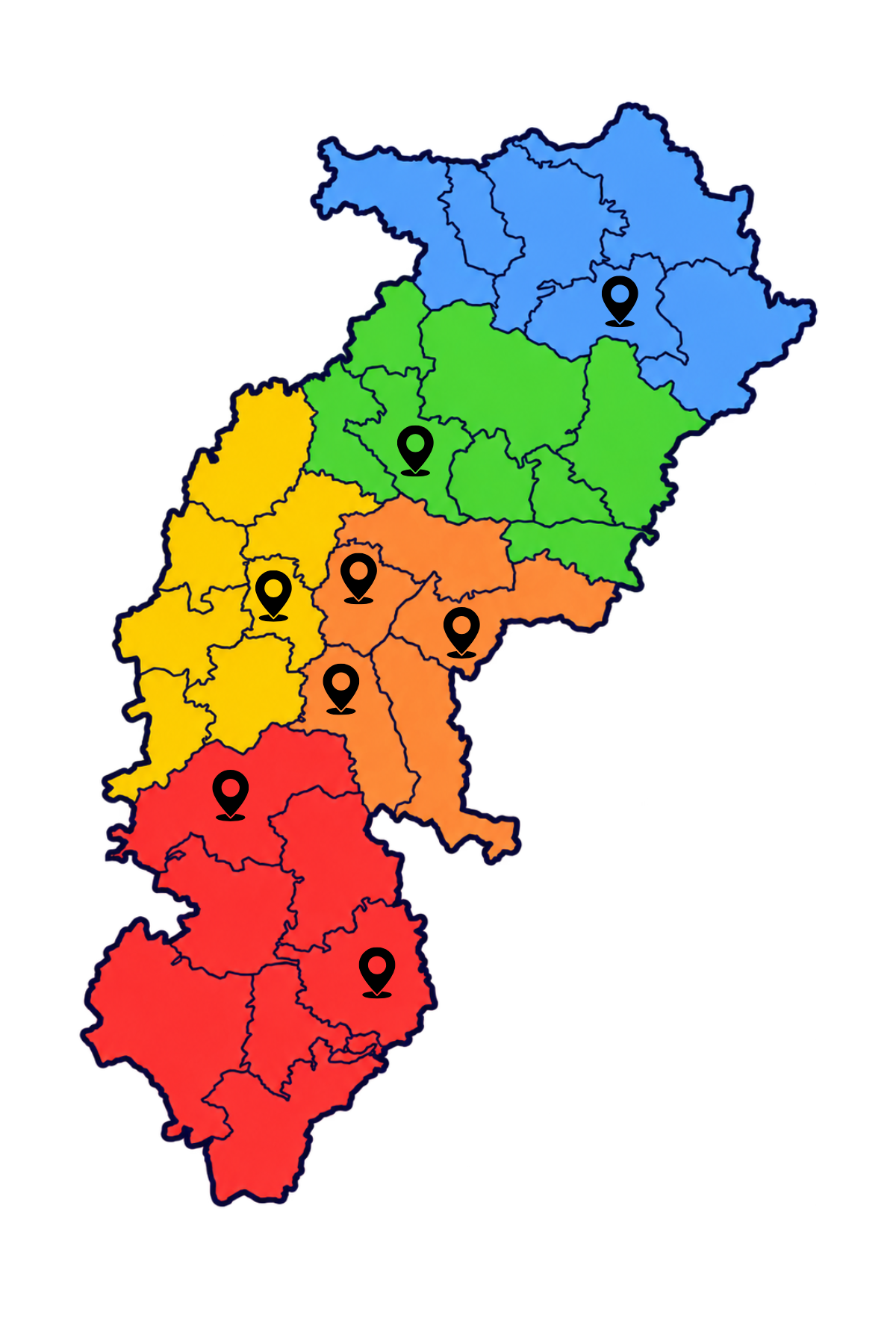 Map showing VikaasGarh's presence across Chhattisgarh